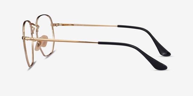 Ray-Ban RB6448 Black Gold MetalEyeglass Frames from EyeBuyDirect, Side View