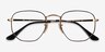 Ray-Ban RB6448 Black Gold MetalEyeglass Frames from EyeBuyDirect, Closed View