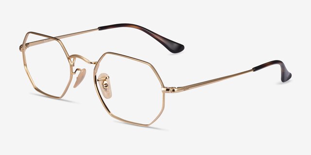 Ray-Ban RB6456 Gold MetalEyeglass Frames from EyeBuyDirect, Angle View