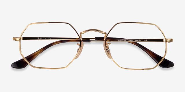 Ray-Ban RB6456 Gold MetalEyeglass Frames from EyeBuyDirect, Closed View