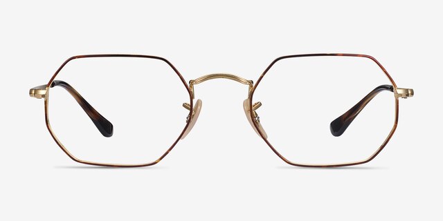 Ray-Ban RB6456 Tortoise Gold MetalEyeglass Frames from EyeBuyDirect, Front View