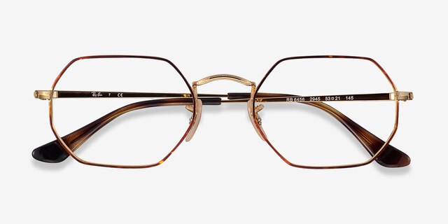Ray-Ban RB6456 Tortoise Gold MetalEyeglass Frames from EyeBuyDirect, Closed View