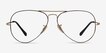 Ray-Ban RB6489 Aviator Black Gold MetalEyeglass Frames from EyeBuyDirect, Front View