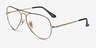 Ray-Ban RB6489 Aviator Black Gold MetalEyeglass Frames from EyeBuyDirect, Angle View