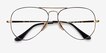 Ray-Ban RB6489 Aviator Black Gold MetalEyeglass Frames from EyeBuyDirect, Closed View