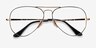 Ray-Ban RB6489 Aviator Black Gold MetalEyeglass Frames from EyeBuyDirect, Closed View