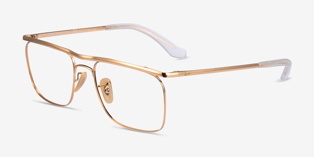 Ray-Ban RB6519 Gold MetalEyeglass Frames from EyeBuyDirect, Angle View