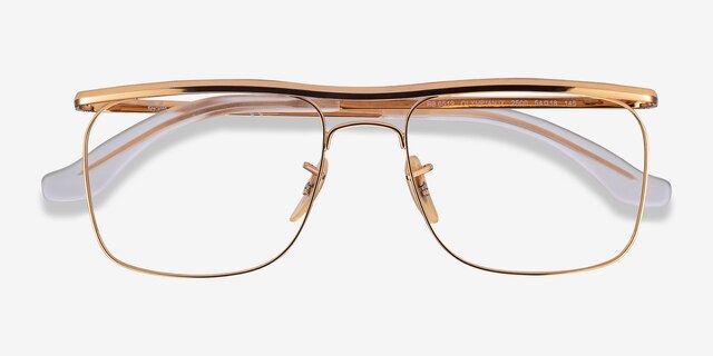 Ray-Ban RB6519 Gold MetalEyeglass Frames from EyeBuyDirect, Closed View