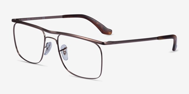 Ray-Ban RB6519 Brown MetalEyeglass Frames from EyeBuyDirect, Angle View