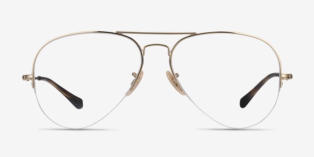Ray-Ban RB6589 Gold MetalEyeglass Frames from EyeBuyDirect, Front View