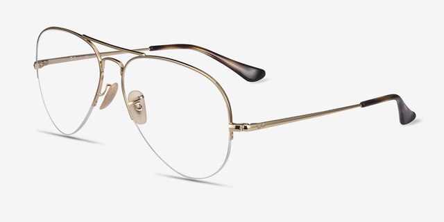 Ray-Ban RB6589 Gold MetalEyeglass Frames from EyeBuyDirect, Angle View