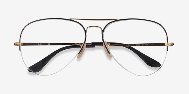 Ray-Ban RB6589 Black Gold MétalMontures de lunettes de vue d'EyeBuyDirect, Vue Rapprochée