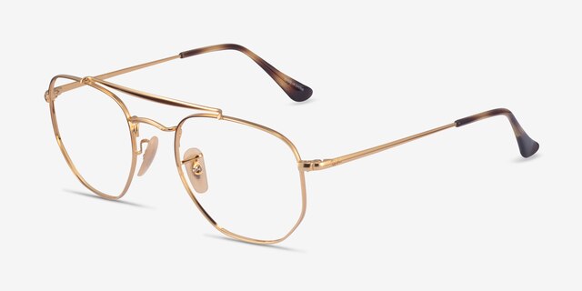 Ray-Ban RB3648V Gold MetalEyeglass Frames from EyeBuyDirect, Angle View
