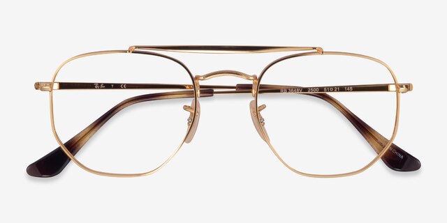 Ray-Ban RB3648V Gold MetalEyeglass Frames from EyeBuyDirect, Closed View