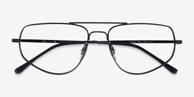 Ray-Ban RB6455 Black MetalEyeglass Frames from EyeBuyDirect, Closed View
