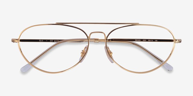 Ray-Ban RB6454 Gold MetalEyeglass Frames from EyeBuyDirect, Closed View