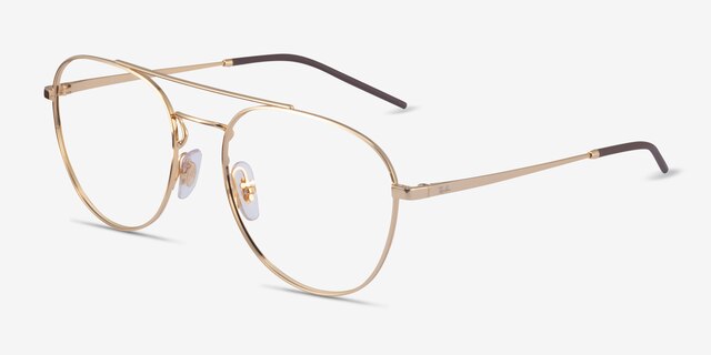 Ray-Ban RB6414 Gold MetalEyeglass Frames from EyeBuyDirect, Angle View