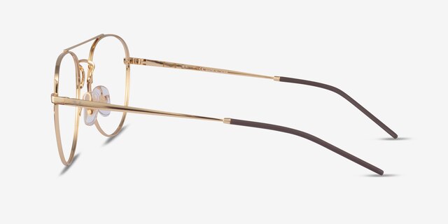 Ray-Ban RB6414 Gold MetalEyeglass Frames from EyeBuyDirect, Side View