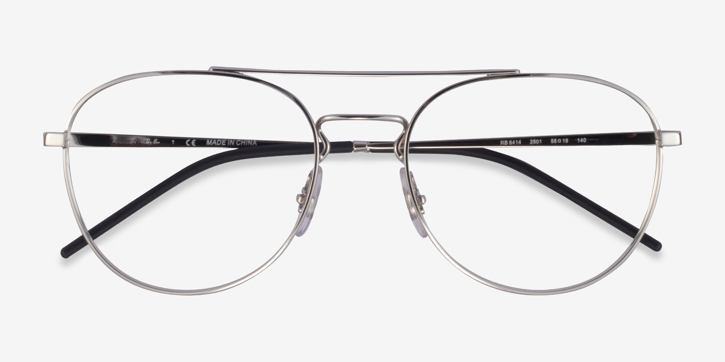 Ray-Ban RB6414 - Aviator Silver Frame Eyeglasses | Eyebuydirect