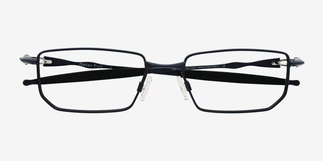 Oakley Quter Foil Navy MetalEyeglass Frames from EyeBuyDirect, Closed View