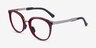 Oakley Top Knot Red & Silver AcetateEyeglass Frames from EyeBuyDirect, Angle View