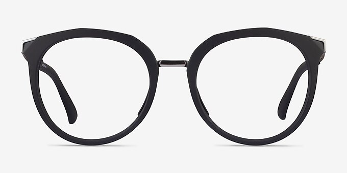 Oakley Top Knot Black & Silver Acetate Eyeglass Frames