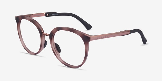 Oakley Top Knot Matte Rose & Tortoise AcétateMontures de lunettes de vue d'EyeBuyDirect, Vue d'Angle