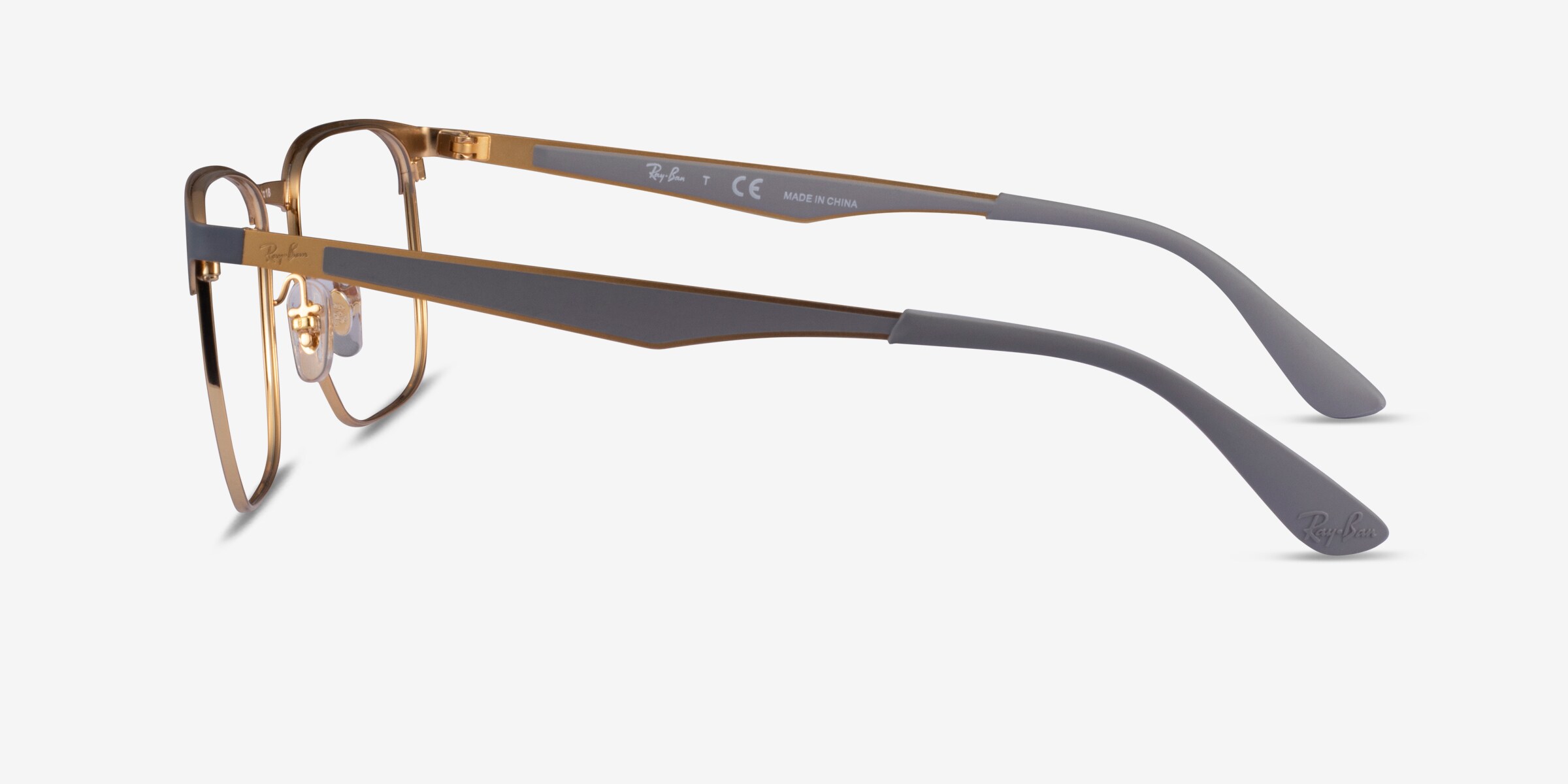Ray-Ban RB6363 - Square Black Gold Frame Eyeglasses