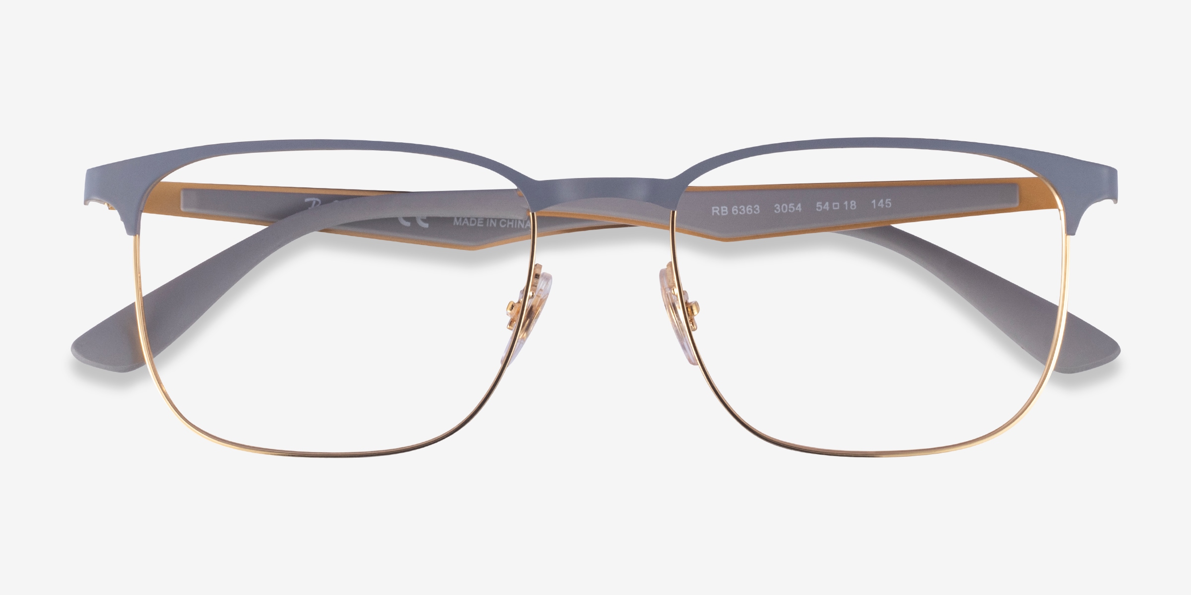Ray-Ban RB6363 - Square Light Purple Gold Frame Eyeglasses