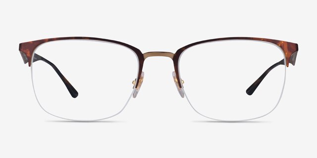 Ray-Ban RB6433 Tortoise Gold MetalEyeglass Frames from EyeBuyDirect, Front View