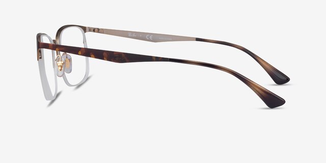 Ray-Ban RB6433 Tortoise Gold MetalEyeglass Frames from EyeBuyDirect, Side View