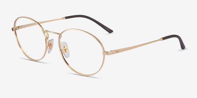 Ray-Ban RB6439 Gold MetalEyeglass Frames from EyeBuyDirect, Angle View