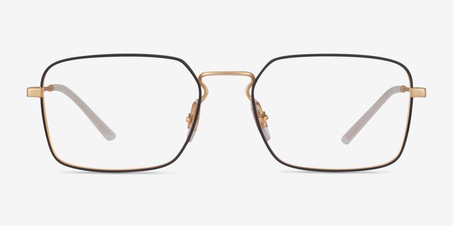 Ray-Ban RB6440 Black & Gold MetalEyeglass Frames from EyeBuyDirect, Front View