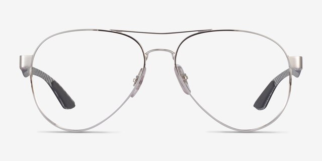Ray-Ban RB8420 Silver Carbon-fiberEyeglass Frames from EyeBuyDirect, Front View