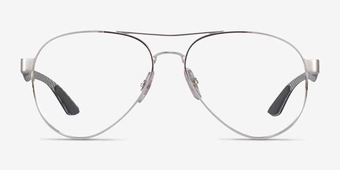 Ray-Ban RB8420 Silver Carbon-fiber Eyeglass Frames from EyeBuyDirect