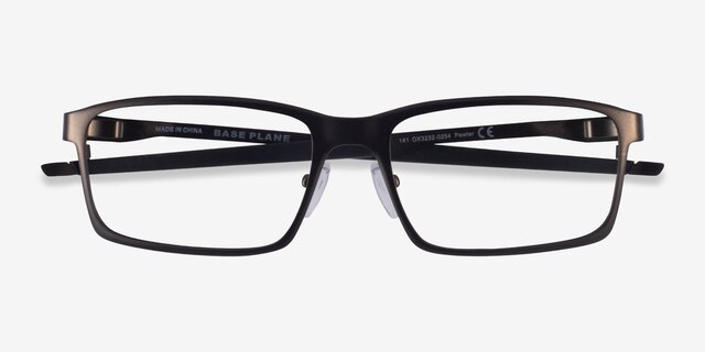 Oakley Base Plane Gunmetal MetalEyeglass Frames from EyeBuyDirect, Closed View