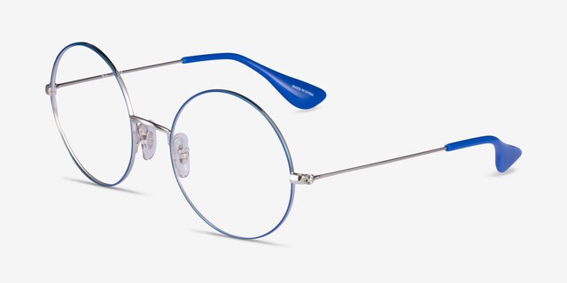 Ray-Ban RB6392 Blue Silver MetalEyeglass Frames from EyeBuyDirect, Angle View