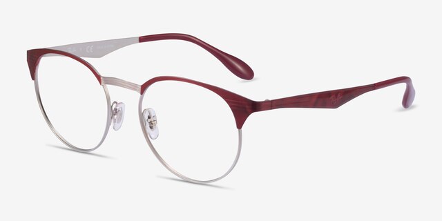 Ray-Ban RB6406 Red MetalEyeglass Frames from EyeBuyDirect, Angle View