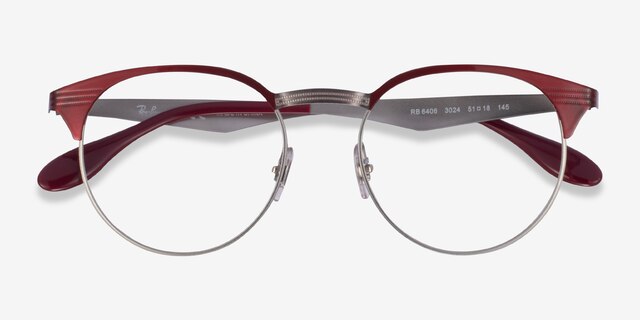 Ray-Ban RB6406 Red MetalEyeglass Frames from EyeBuyDirect, Closed View