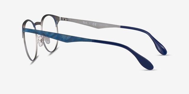 Ray-Ban RB6406 Blue MetalEyeglass Frames from EyeBuyDirect, Side View