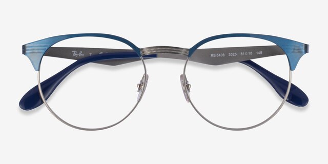 Ray-Ban RB6406 Blue MetalEyeglass Frames from EyeBuyDirect, Closed View