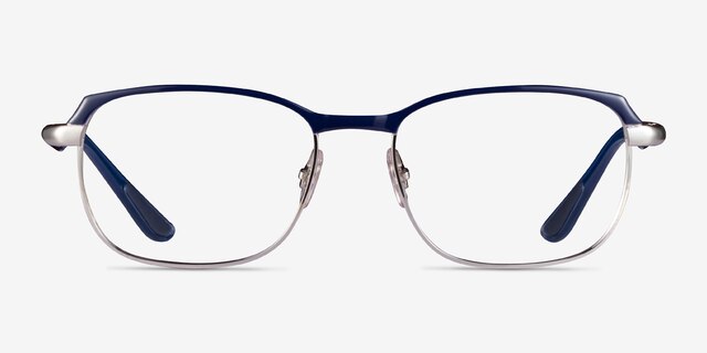 Ray-Ban RB6420 Blue Silver MetalEyeglass Frames from EyeBuyDirect, Front View