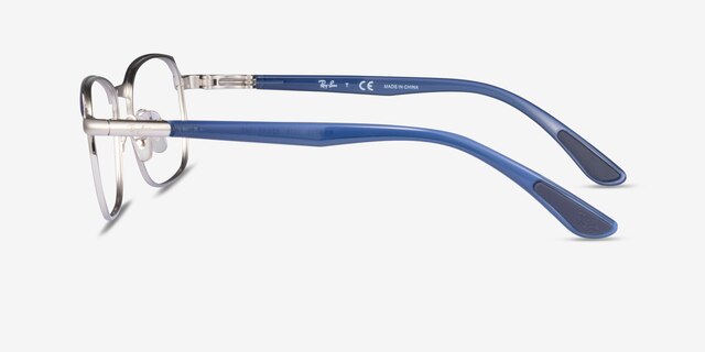 Ray-Ban RB6420 Blue Silver MetalEyeglass Frames from EyeBuyDirect, Side View