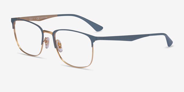 Ray-Ban RB6421 Gray Gold MetalEyeglass Frames from EyeBuyDirect, Angle View