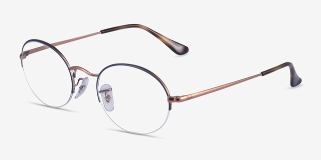 Ray-Ban RB6457 Blue MetalEyeglass Frames from EyeBuyDirect, Angle View