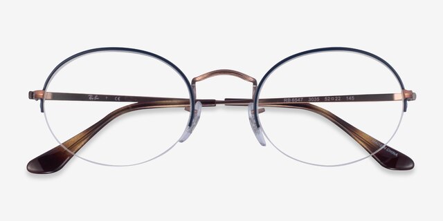 Ray-Ban RB6457 Blue MetalEyeglass Frames from EyeBuyDirect, Closed View