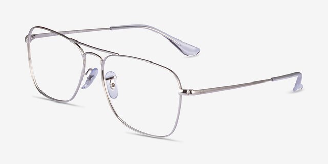 Ray-Ban RB6536 Silver MetalEyeglass Frames from EyeBuyDirect, Angle View