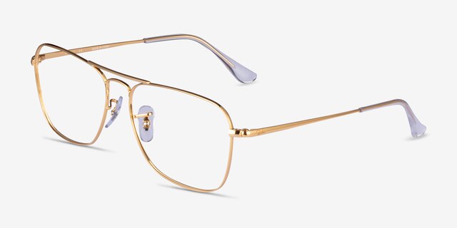 Ray-Ban RB6536 Gold MetalEyeglass Frames from EyeBuyDirect, Angle View