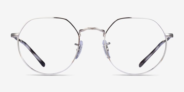 Ray-Ban RB6465 Jack Silver Ivory Tortoise MetalEyeglass Frames from EyeBuyDirect, Front View