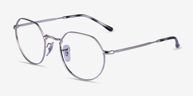 Ray-Ban RB6465 Jack Silver Ivory Tortoise MetalEyeglass Frames from EyeBuyDirect, Angle View